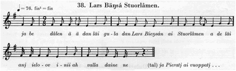Beskrivning: Lars Bengtson Lapska sÃ¥nger I note38